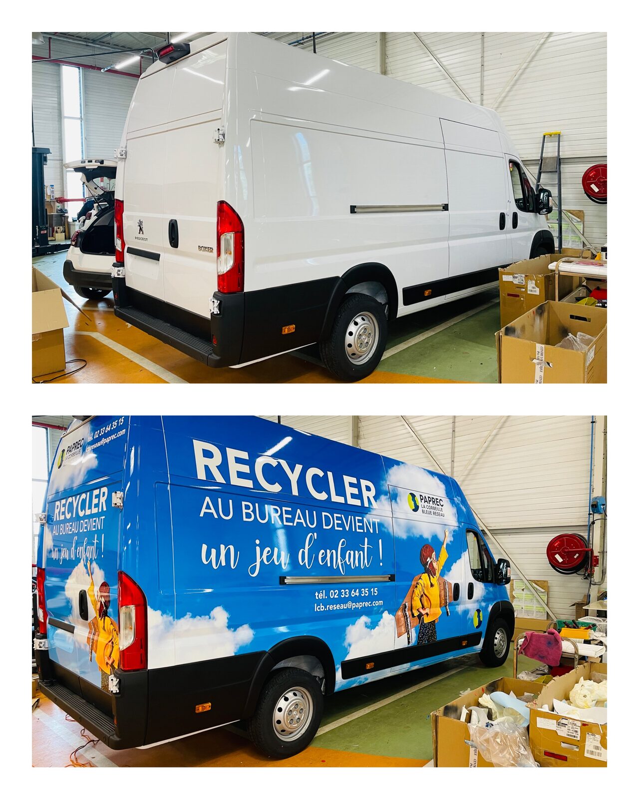 Covering de camionnette Paprec Recyclage