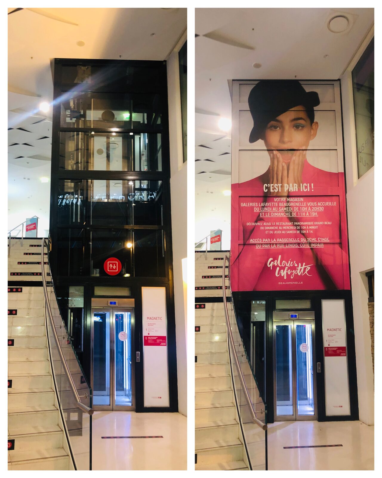 Habillage de colonne Galeries Lafayette